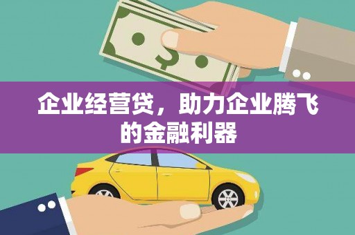 黄骅企业经营贷，助力企业腾飞的金融利器
