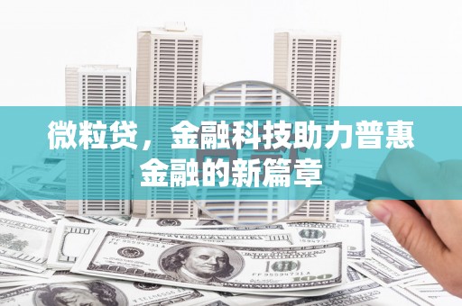 黄骅微粒贷，金融科技助力普惠金融的新篇章