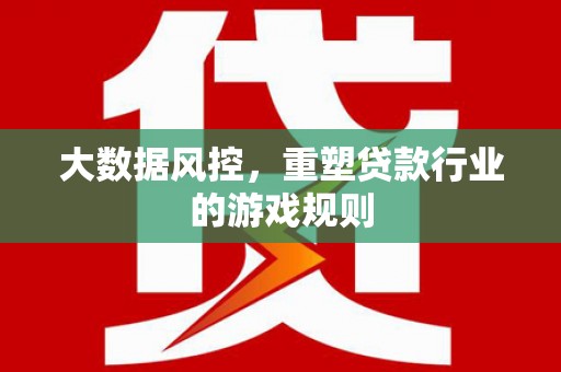 黄骅大数据风控，重塑贷款行业的游戏规则