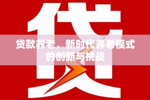黄骅贷款养老，新时代养老模式的创新与挑战