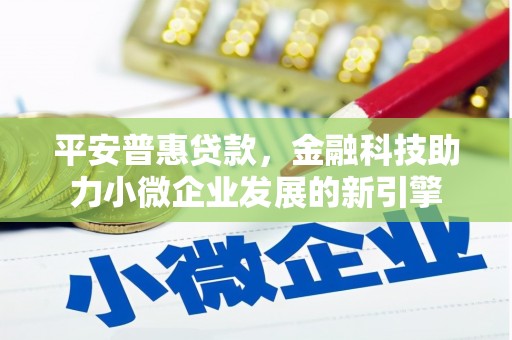 黄骅平安普惠贷款，金融科技助力小微企业发展的新引擎