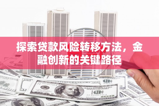 黄骅探索贷款风险转移方法，金融创新的关键路径