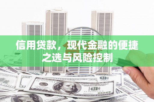 黄骅信用贷款，现代金融的便捷之选与风险控制