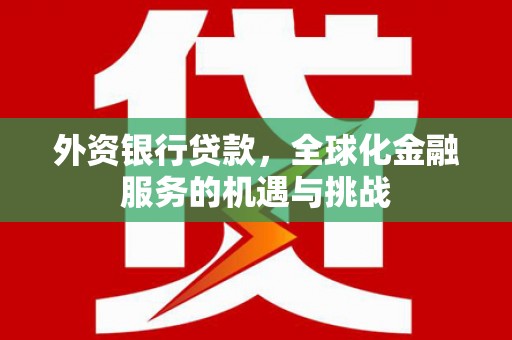 黄骅外资银行贷款，全球化金融服务的机遇与挑战