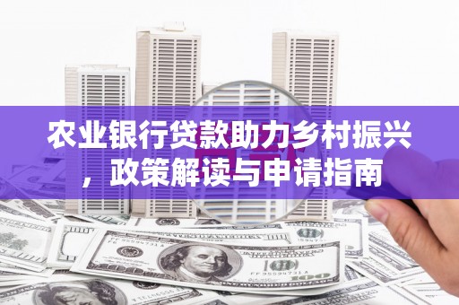 黄骅农业银行贷款助力乡村振兴，政策解读与申请指南
