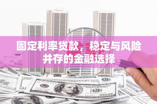 黄骅固定利率贷款，稳定与风险并存的金融选择
