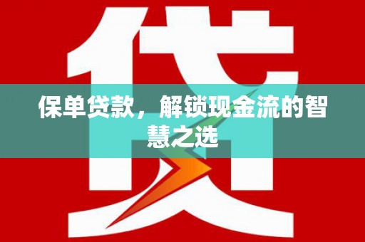 黄骅保单贷款，解锁现金流的智慧之选
