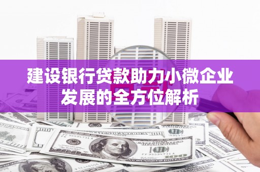 黄骅建设银行贷款助力小微企业发展的全方位解析