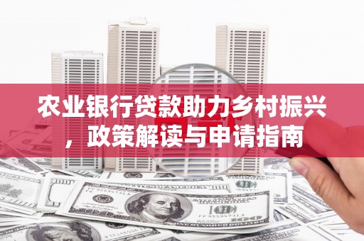 黄骅农业银行贷款助力乡村振兴，政策解读与申请指南
