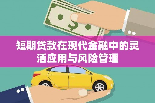 黄骅短期贷款在现代金融中的灵活应用与风险管理