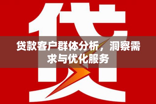 黄骅贷款客户群体分析，洞察需求与优化服务